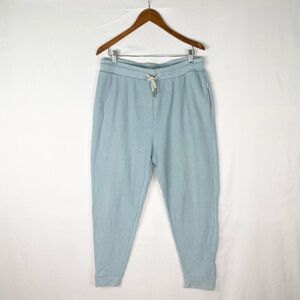 Onia Men’s Waffle Knit Joggers in Moody Sea Drawstring Large